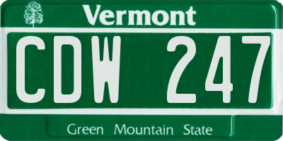 VT license plate CDW247