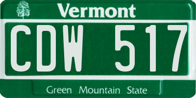 VT license plate CDW517