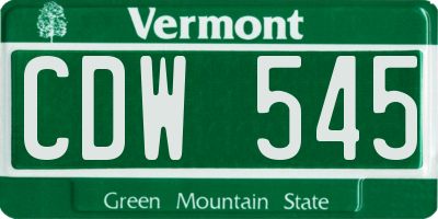 VT license plate CDW545