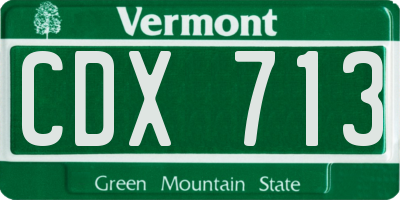 VT license plate CDX713