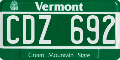 VT license plate CDZ692