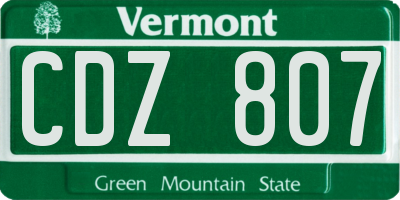 VT license plate CDZ807
