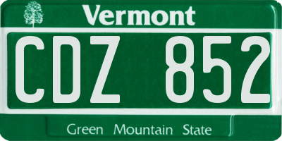 VT license plate CDZ852