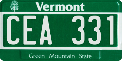 VT license plate CEA331