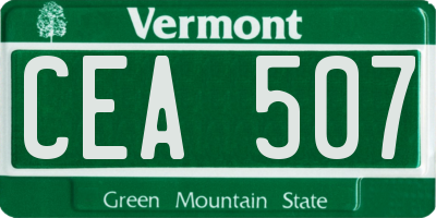 VT license plate CEA507