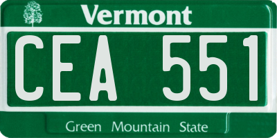 VT license plate CEA551