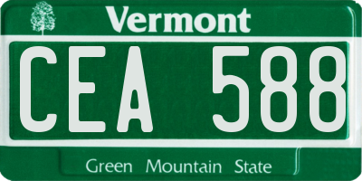 VT license plate CEA588