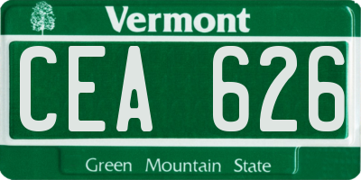 VT license plate CEA626