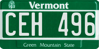 VT license plate CEH496