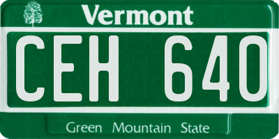 VT license plate CEH640