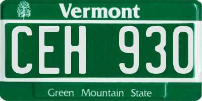 VT license plate CEH930