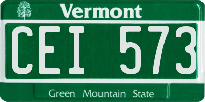 VT license plate CEI573