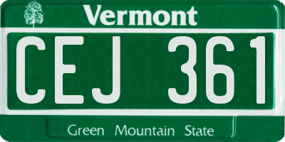VT license plate CEJ361