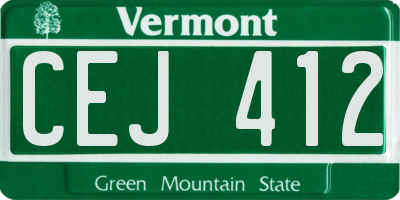 VT license plate CEJ412