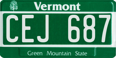 VT license plate CEJ687