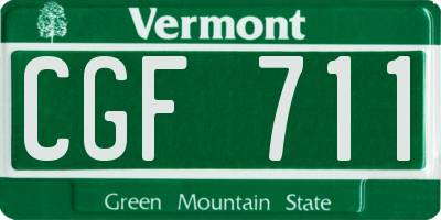 VT license plate CGF711