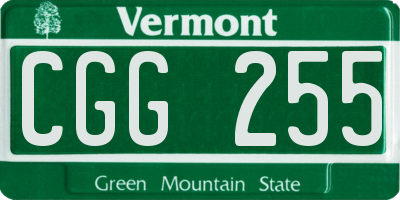 VT license plate CGG255
