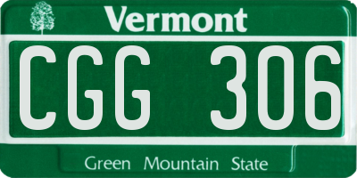 VT license plate CGG306