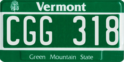 VT license plate CGG318