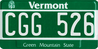 VT license plate CGG526