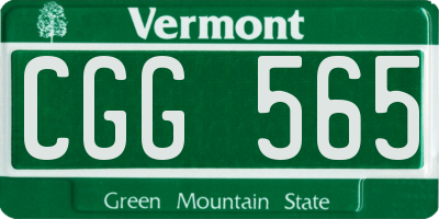 VT license plate CGG565