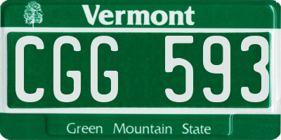 VT license plate CGG593