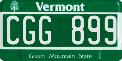 VT license plate CGG899