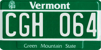 VT license plate CGH064