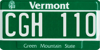 VT license plate CGH110