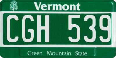 VT license plate CGH539