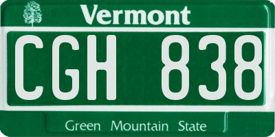 VT license plate CGH838
