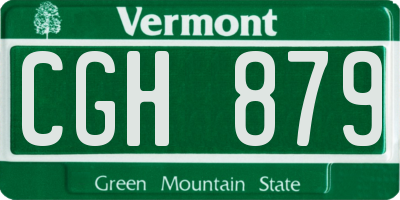 VT license plate CGH879