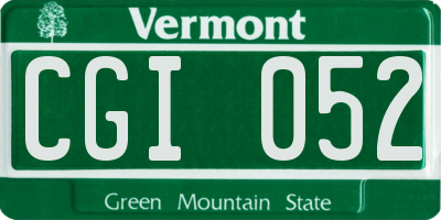 VT license plate CGI052