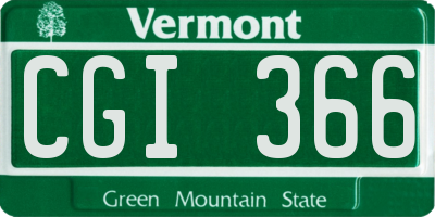 VT license plate CGI366