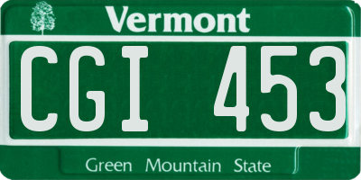 VT license plate CGI453