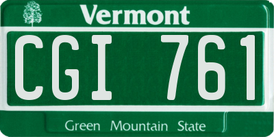 VT license plate CGI761