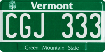 VT license plate CGJ333