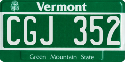 VT license plate CGJ352