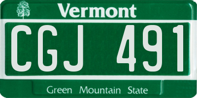 VT license plate CGJ491