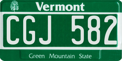 VT license plate CGJ582