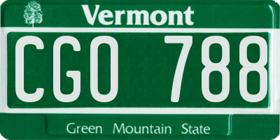 VT license plate CGO788