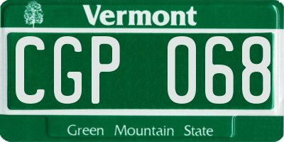 VT license plate CGP068