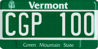 VT license plate CGP100