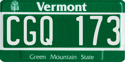 VT license plate CGQ173