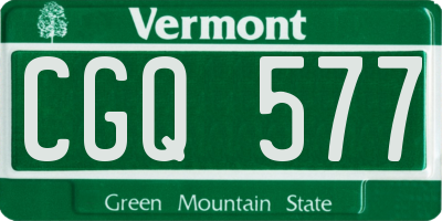 VT license plate CGQ577