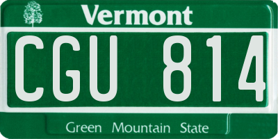 VT license plate CGU814