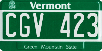 VT license plate CGV423