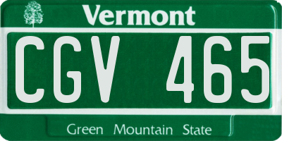 VT license plate CGV465