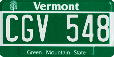VT license plate CGV548