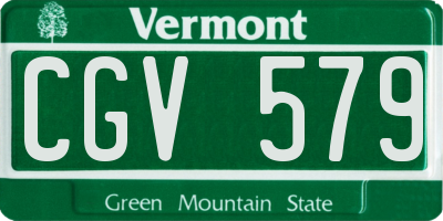 VT license plate CGV579